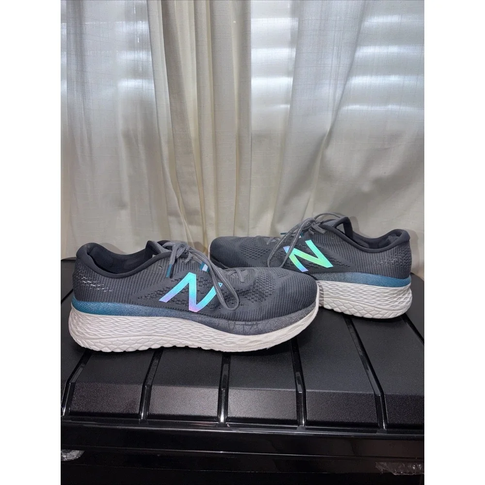 New Balance Men's Fresh Foam More V1 Running Shoes Gray/Blue Size 12.5 Mens/ W14